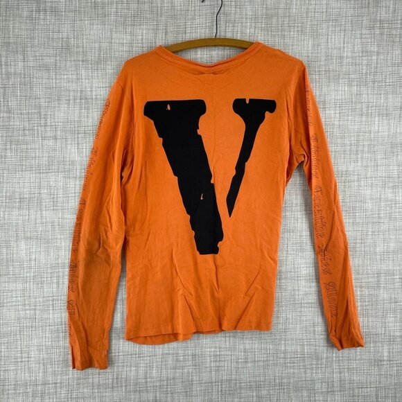 Off White Distressed long sleeve shirt Mens M Orange 3767 - Picture 6 of 11